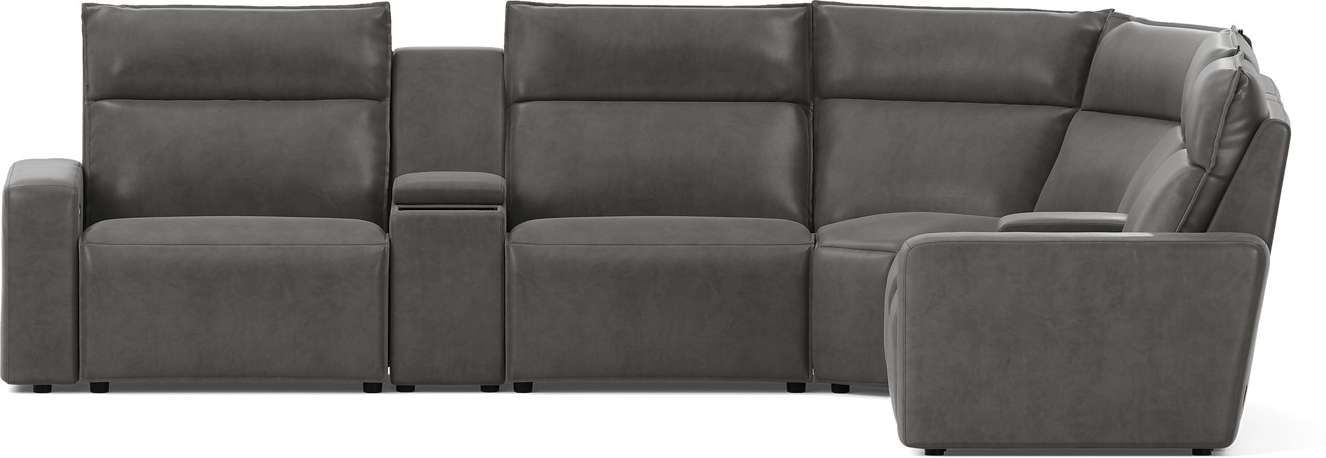 Charcoal 7 Pc Dual Power Reclining ModularTwo with Media Consoles - Image 2