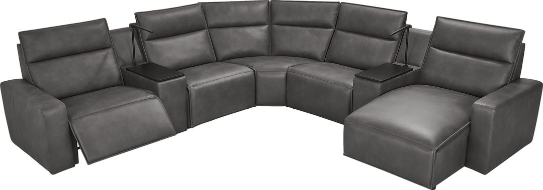 Charcoal 7 Pc Dual Power Reclining ModularTwo
