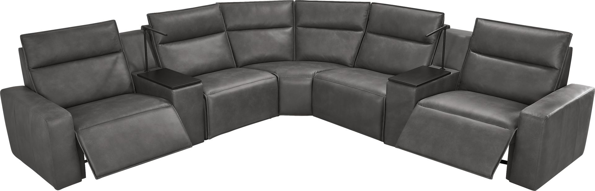 Charcoal 7 Pc Dual Power Reclining ModularTwo - Image 1