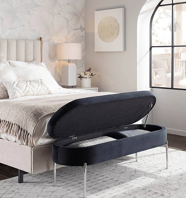 Chardan Black Chrome Storage Bench - Thumbnail - Image 13