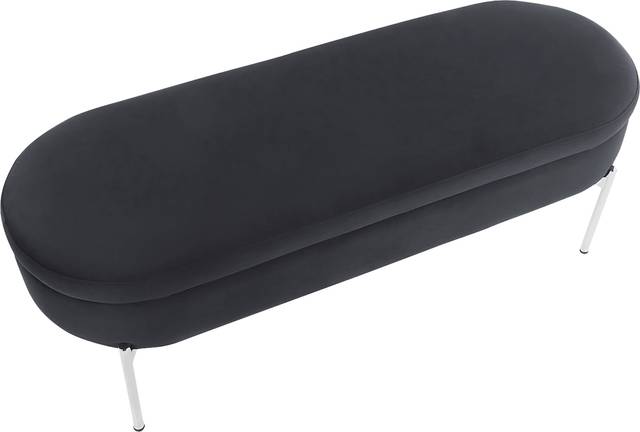 Chardan Black Chrome Storage Bench - Thumbnail - Image 2