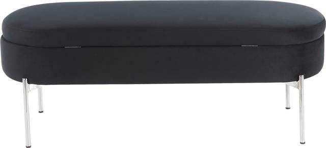 Chardan Black Chrome Storage Bench - Thumbnail - Image 4