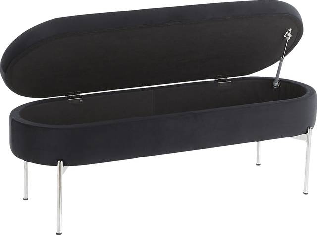 Chardan Black Chrome Storage Bench - Thumbnail - Image 7