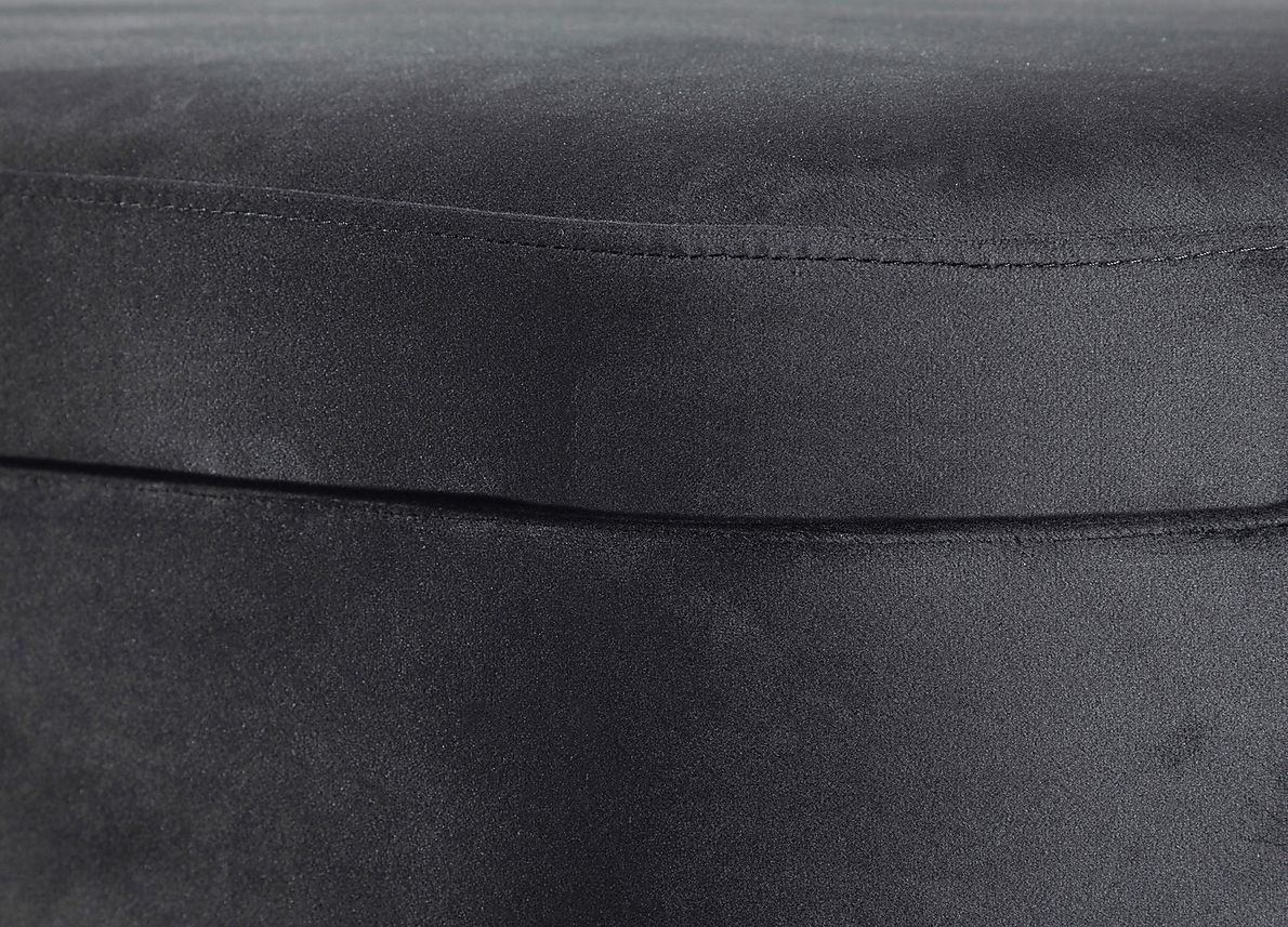 Chardan Black Chrome Storage Bench