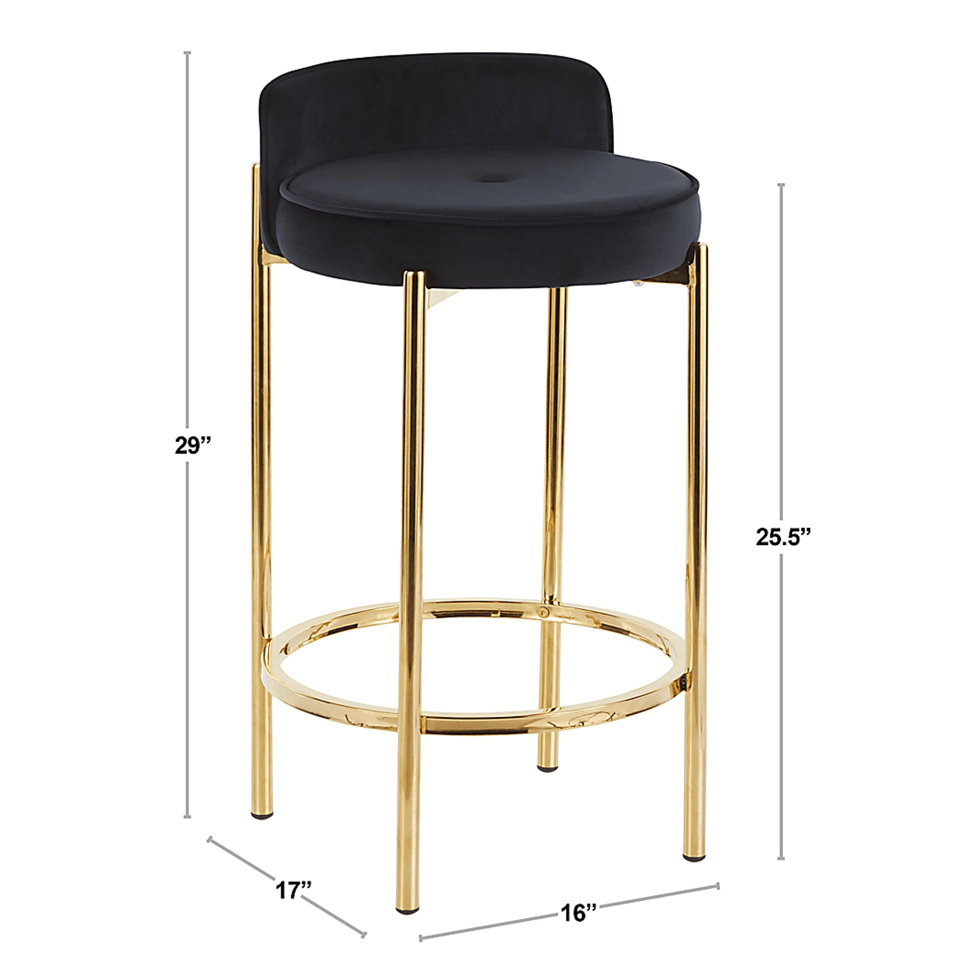 Chardan Black Counter Height Stool, Set of 2 - Image 13