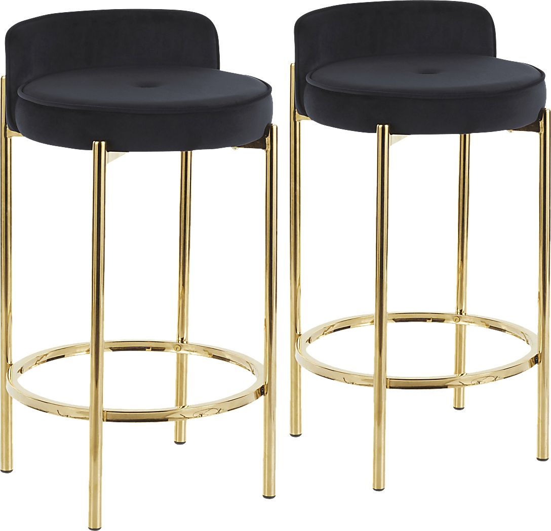 Chardan Black Counter Height Stool, Set of 2