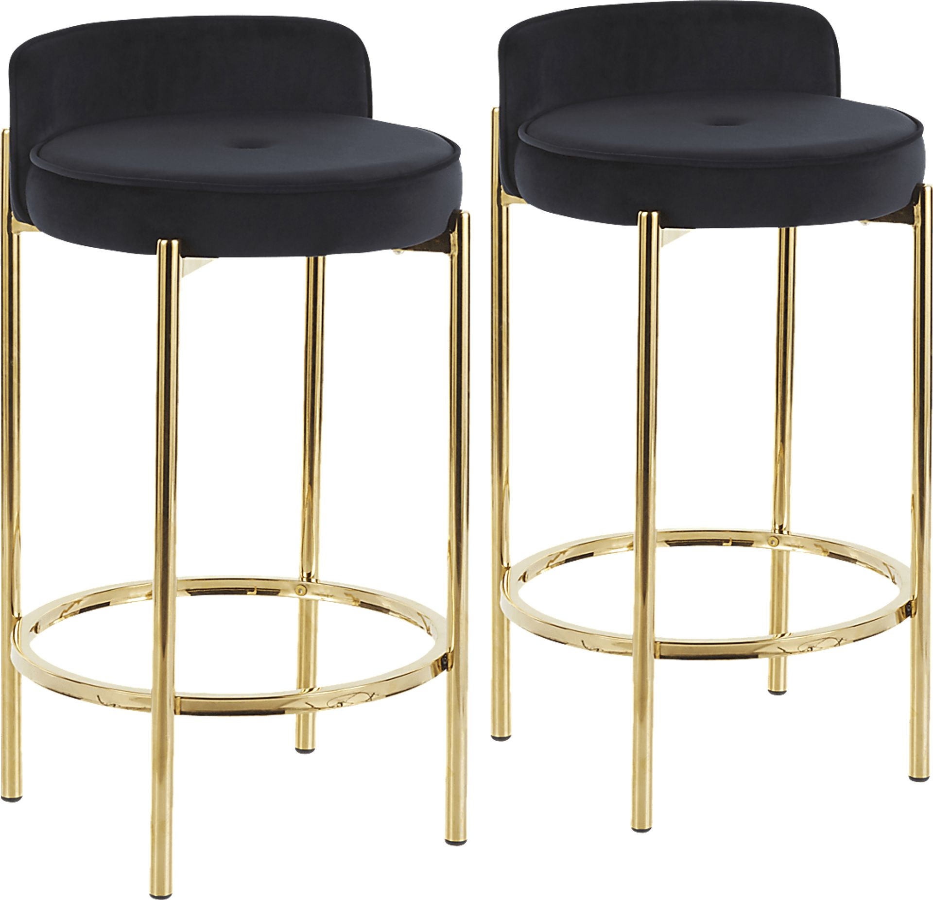 Chardan Black Counter Height Stool, Set of 2 - Image 1