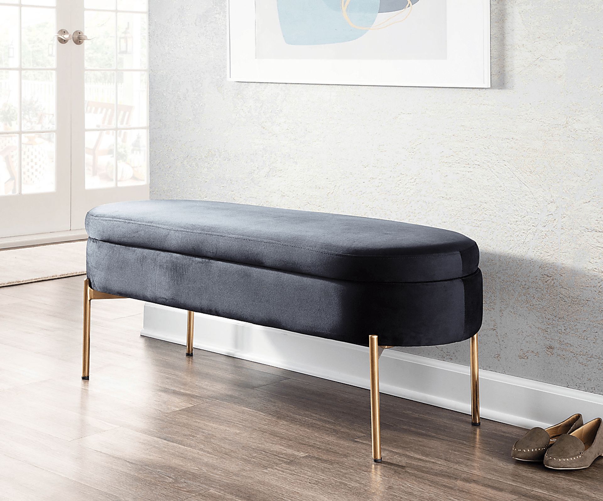 Chardan Black Storage Bench - Image 13