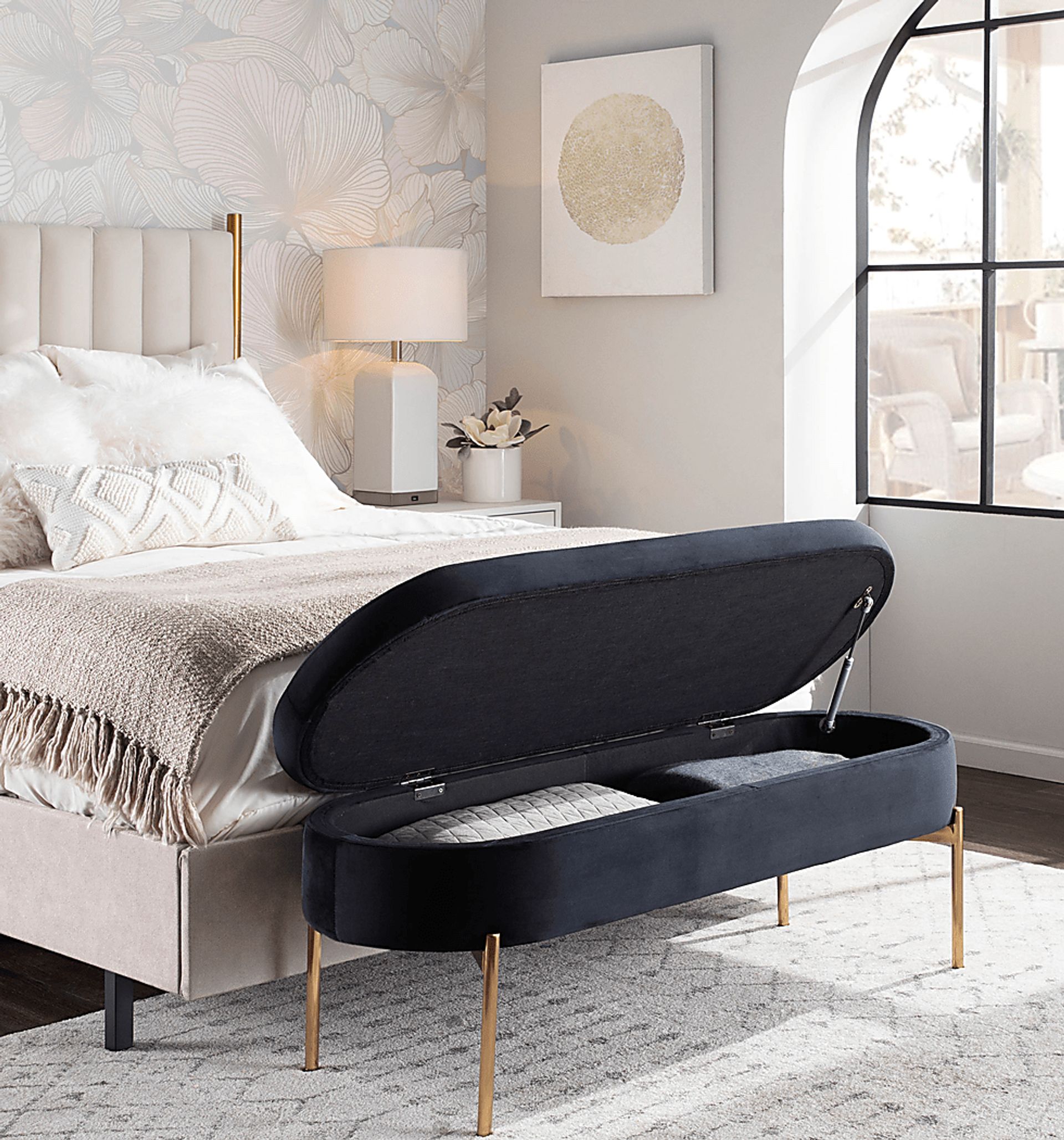Chardan Black Storage Bench - Image 15