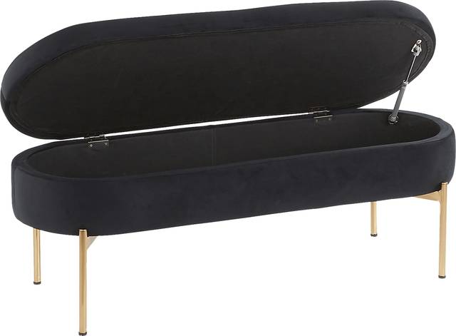 Chardan Black Storage Bench - Thumbnail - Image 2