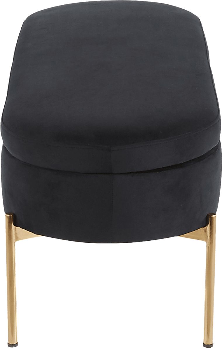 Chardan Black Storage Bench
