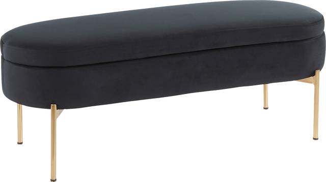 Chardan Black Storage Bench - Thumbnail - Image 1