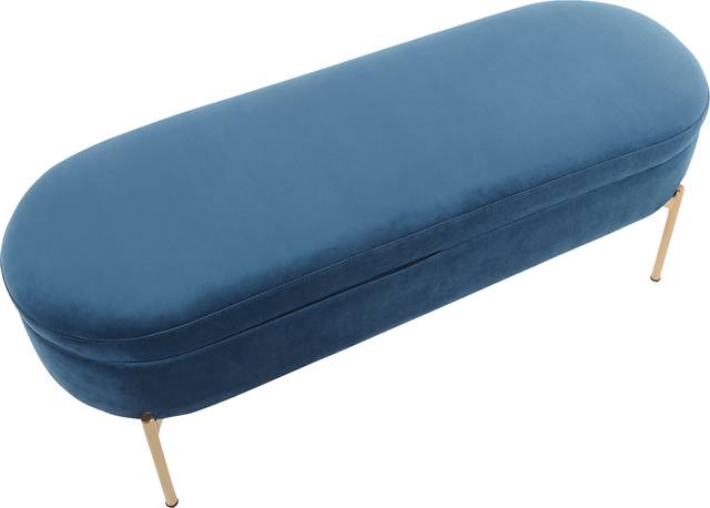Chardan Blue Storage Bench - Thumbnail - Image 2