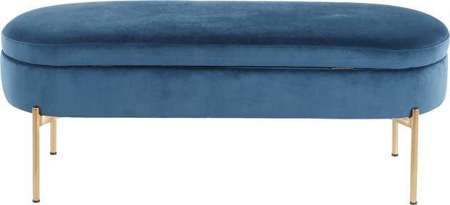Chardan Blue Storage Bench - Thumbnail - Image 4