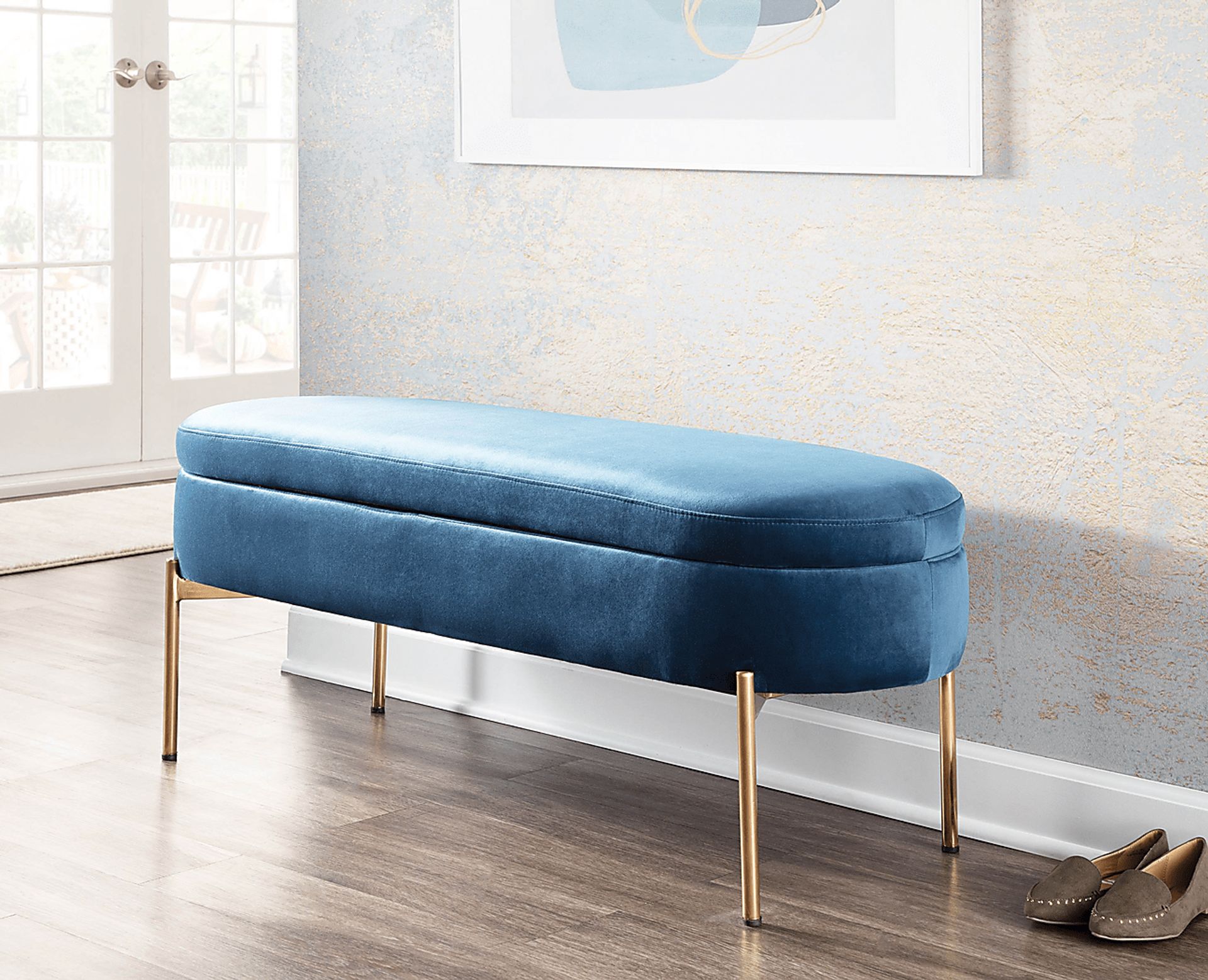 Chardan Blue Storage Bench - Image 10