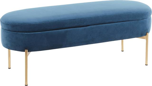 Chardan Blue Storage Bench - Thumbnail - Image 1