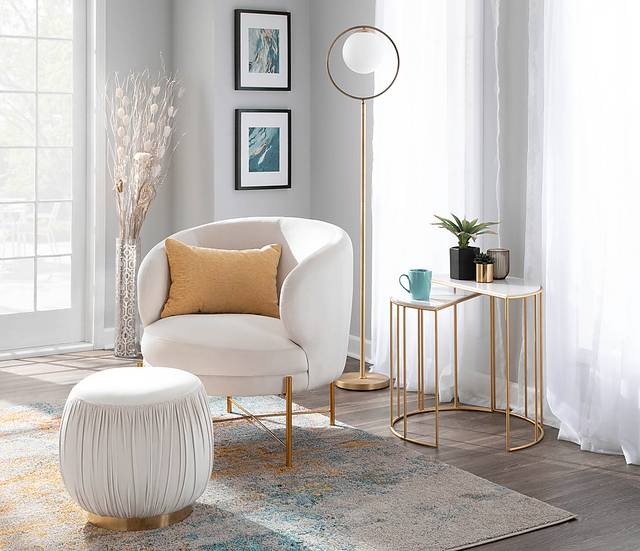 Chardan Cream Accent Chair - Thumbnail - Image 8