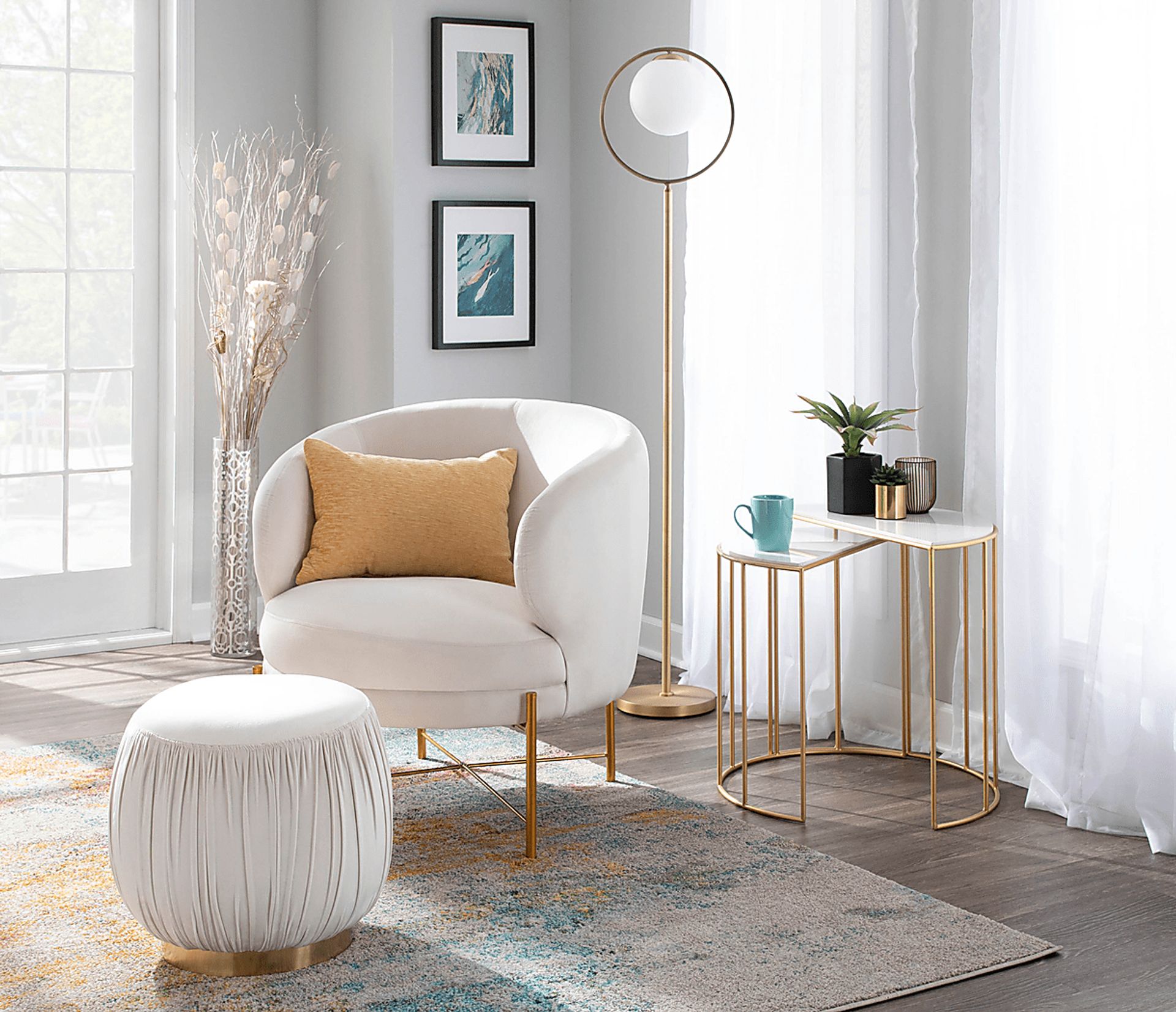 Chardan Cream Accent Chair - Image 8