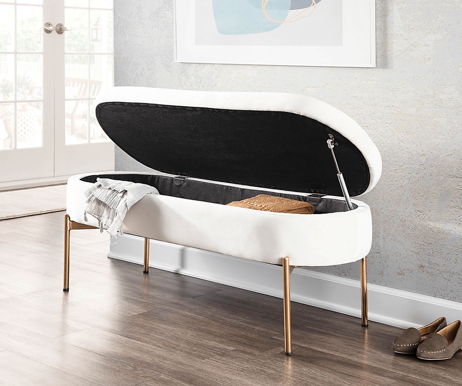 Chardan Cream Storage Bench - Image 11