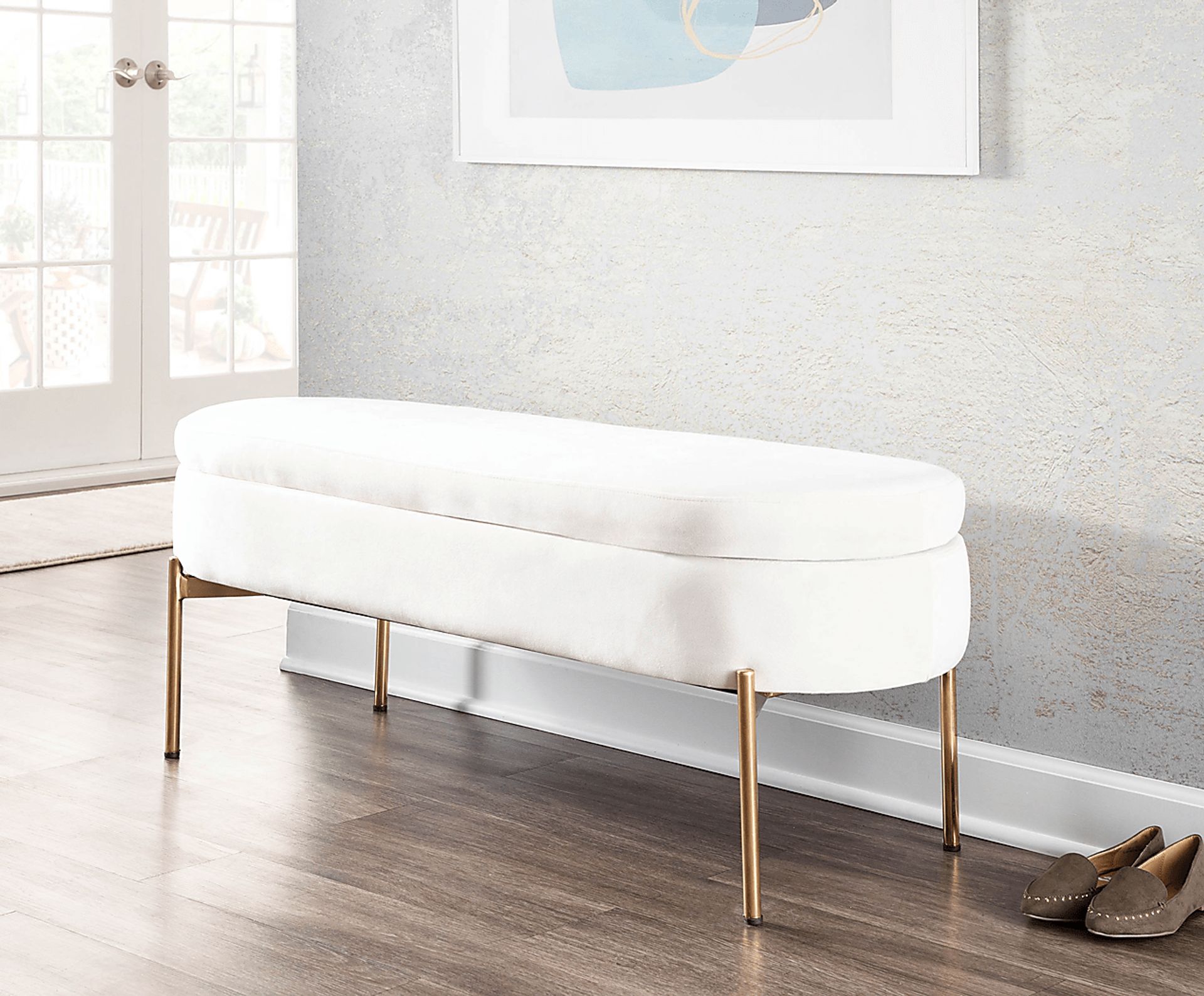 Chardan Cream Storage Bench - Image 12