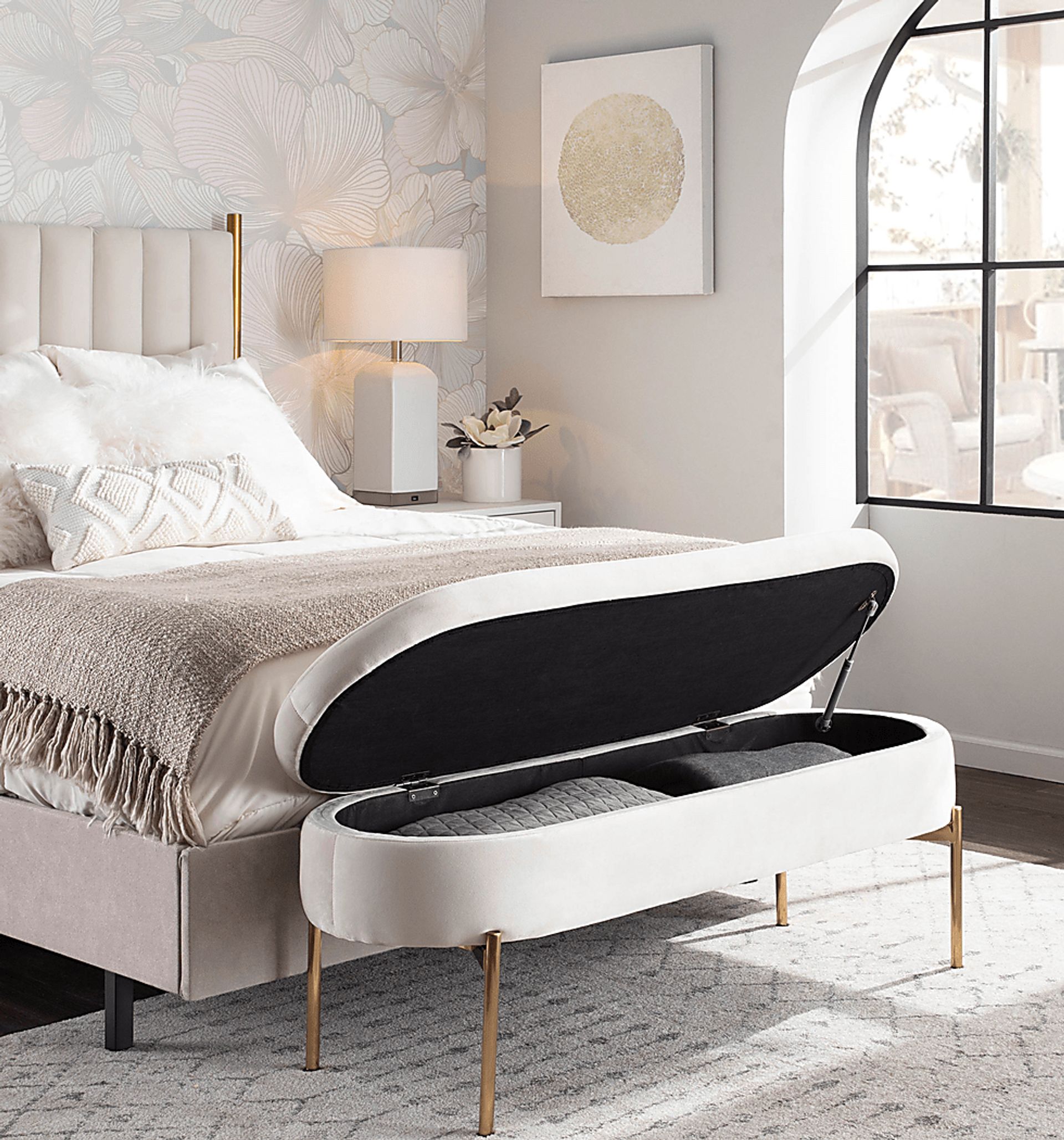 Chardan Cream Storage Bench - Image 14