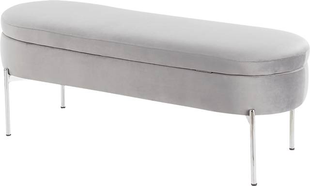Chardan Gray Storage Bench - Thumbnail - Image 5