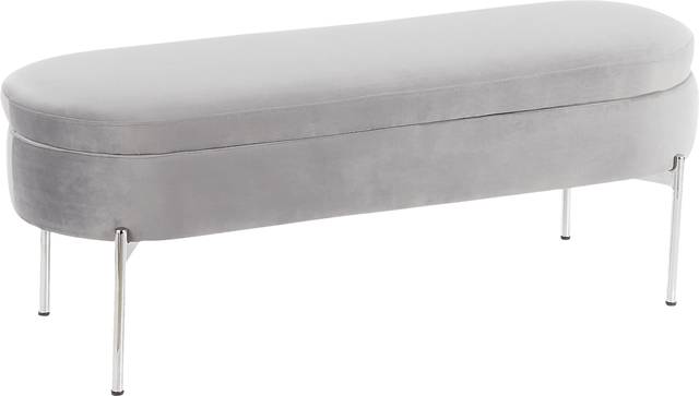 Chardan Gray Storage Bench - Thumbnail - Image 1