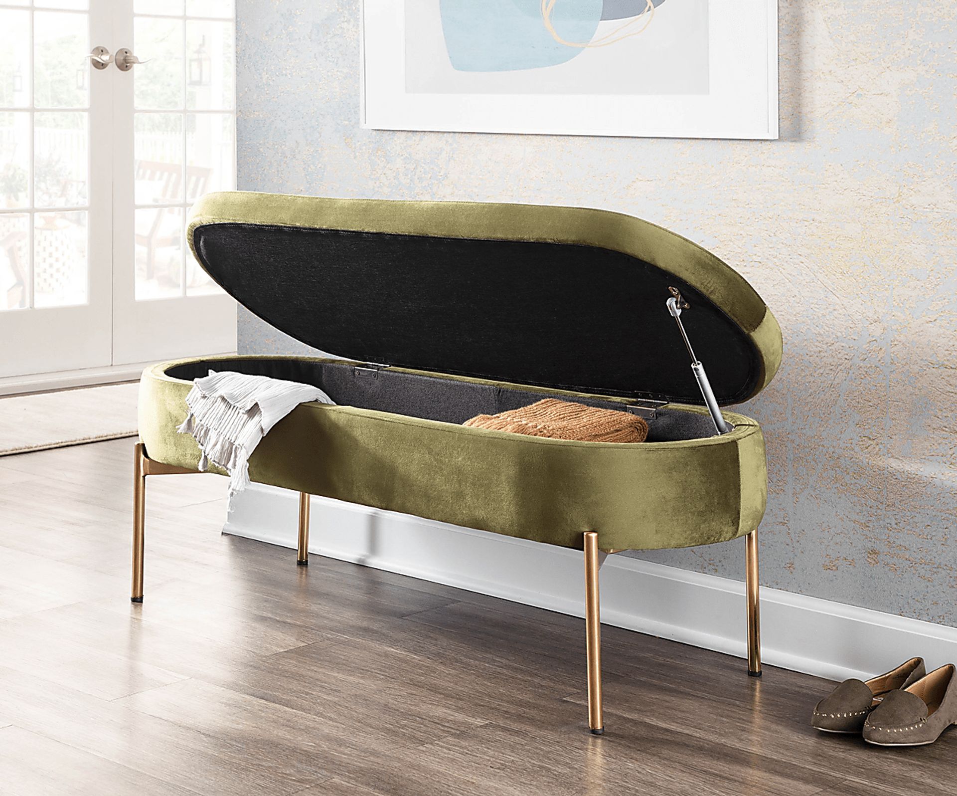 Chardan Green Storage Bench - Image 12