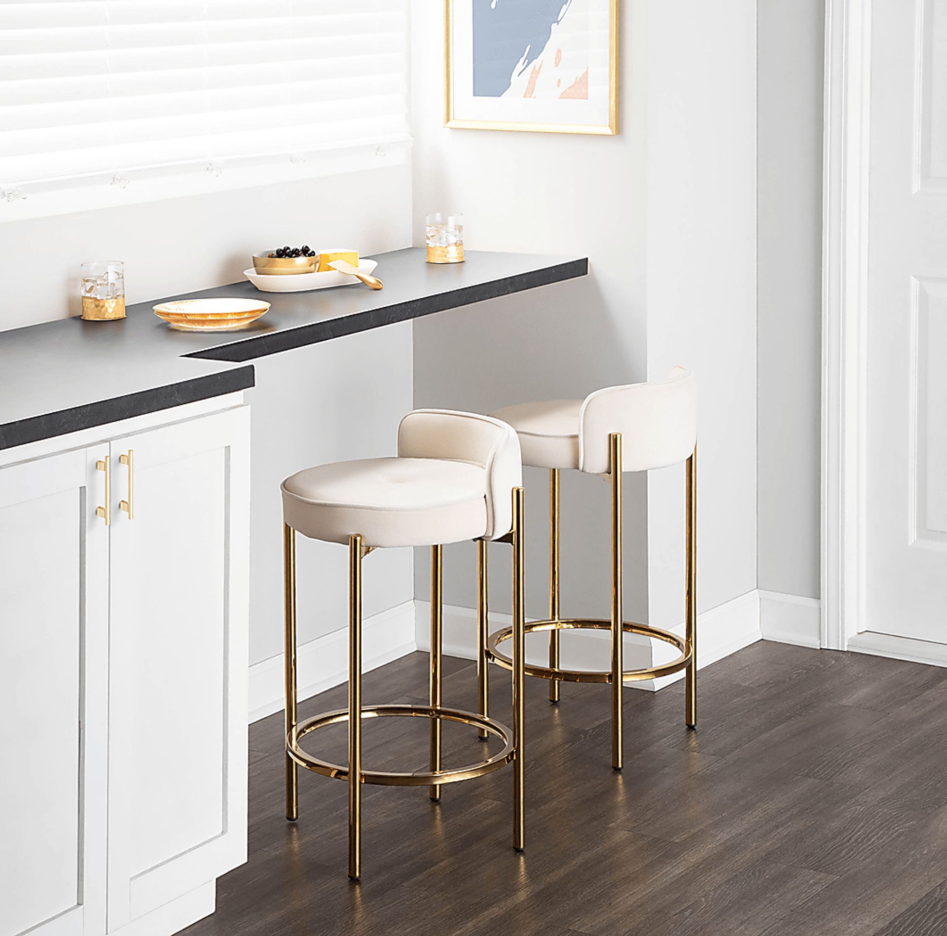 Chardan White Counter Height Stool, Set of 2 - Image 13