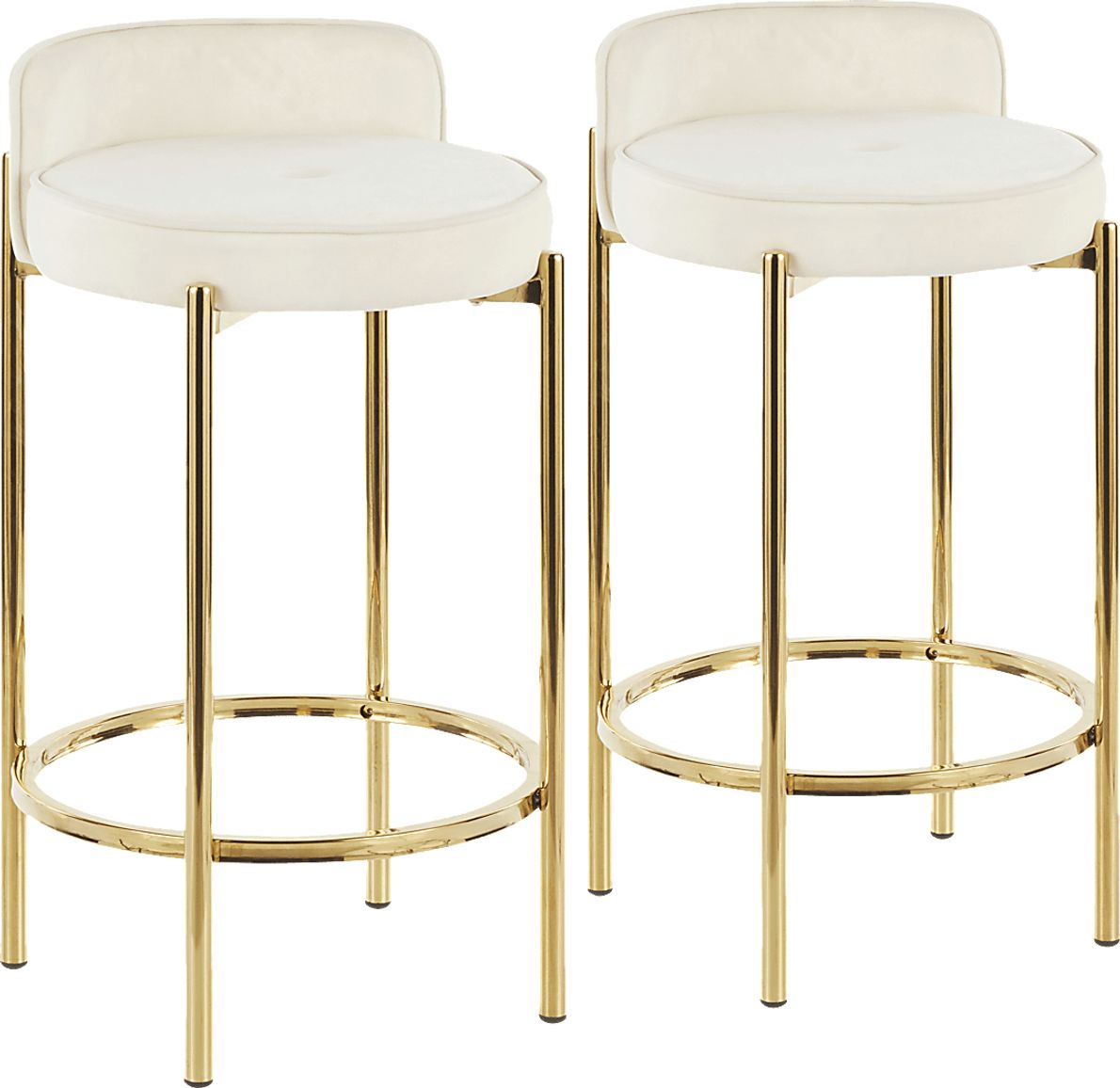 Chardan White Counter Height Stool, Set of 2
