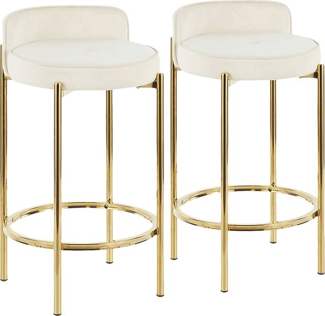 Chardan White Counter Height Stool, Set of 2 - Thumbnail - Image 1