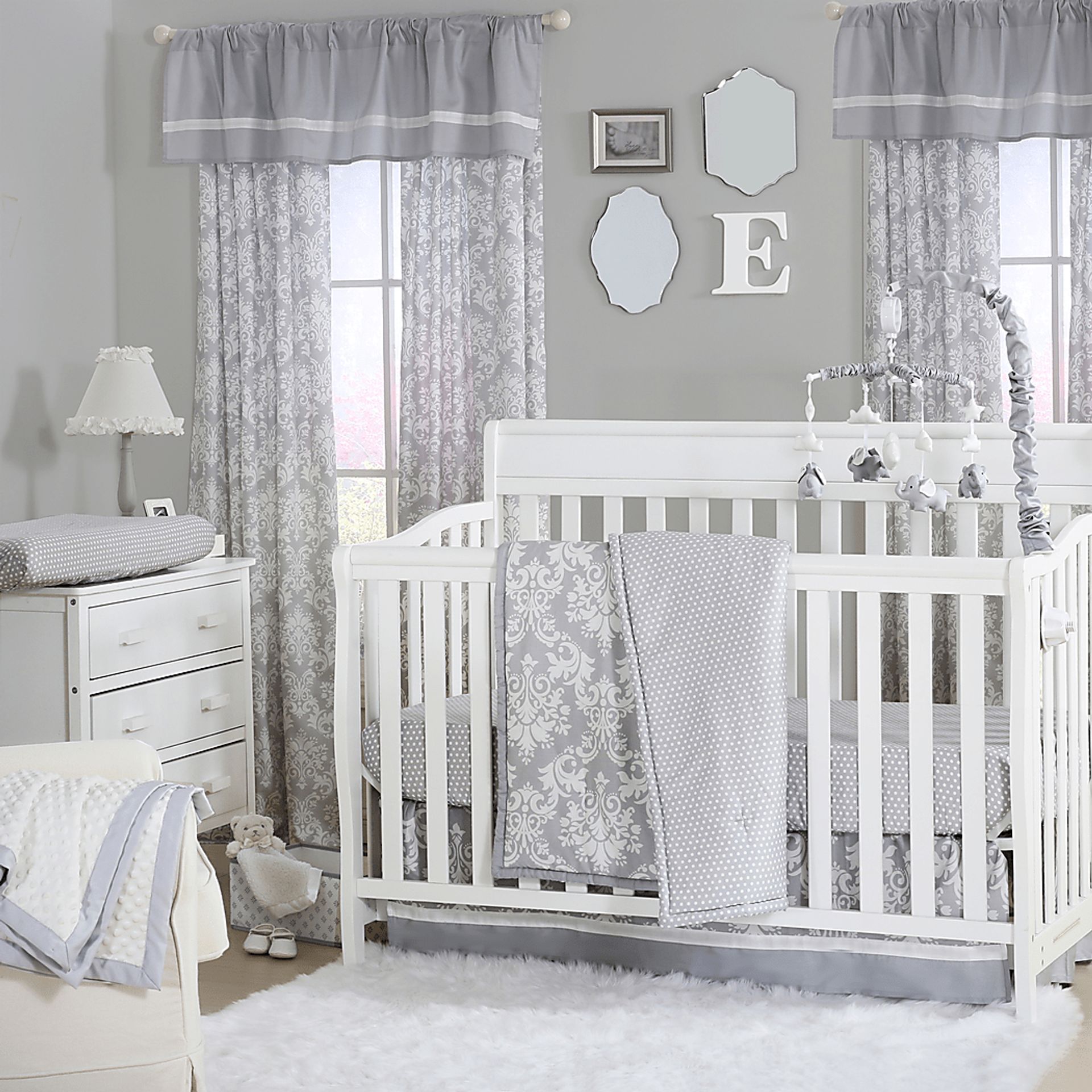 Charisha Gray 3 Pc Baby Bedding Set - Image 1