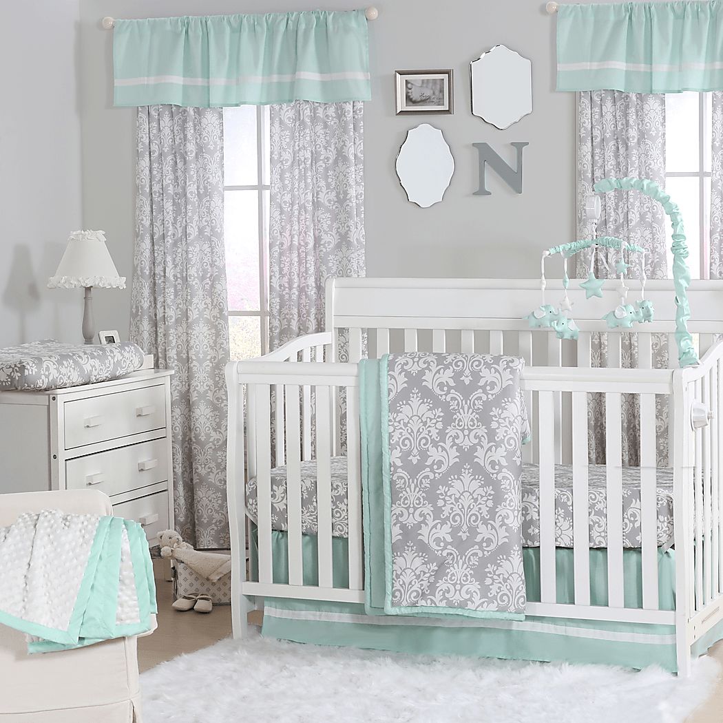 Charisha Mint 3 Pc Baby Bedding Set - Rooms To Go