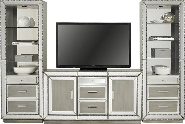 Charlaine Silver 3 Pc Wall Unit with 60 in. Console - Thumbnail - Image 3