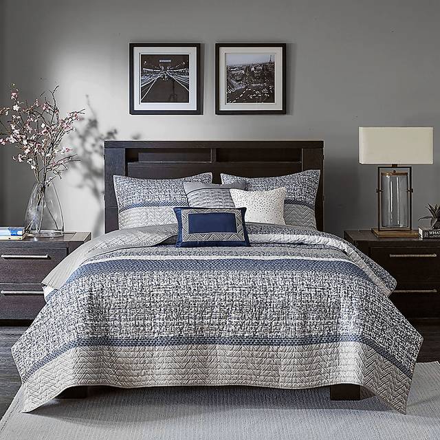 Charleagh Blue 6 pc Full/Queen Quilt Set - Thumbnail - Image 2