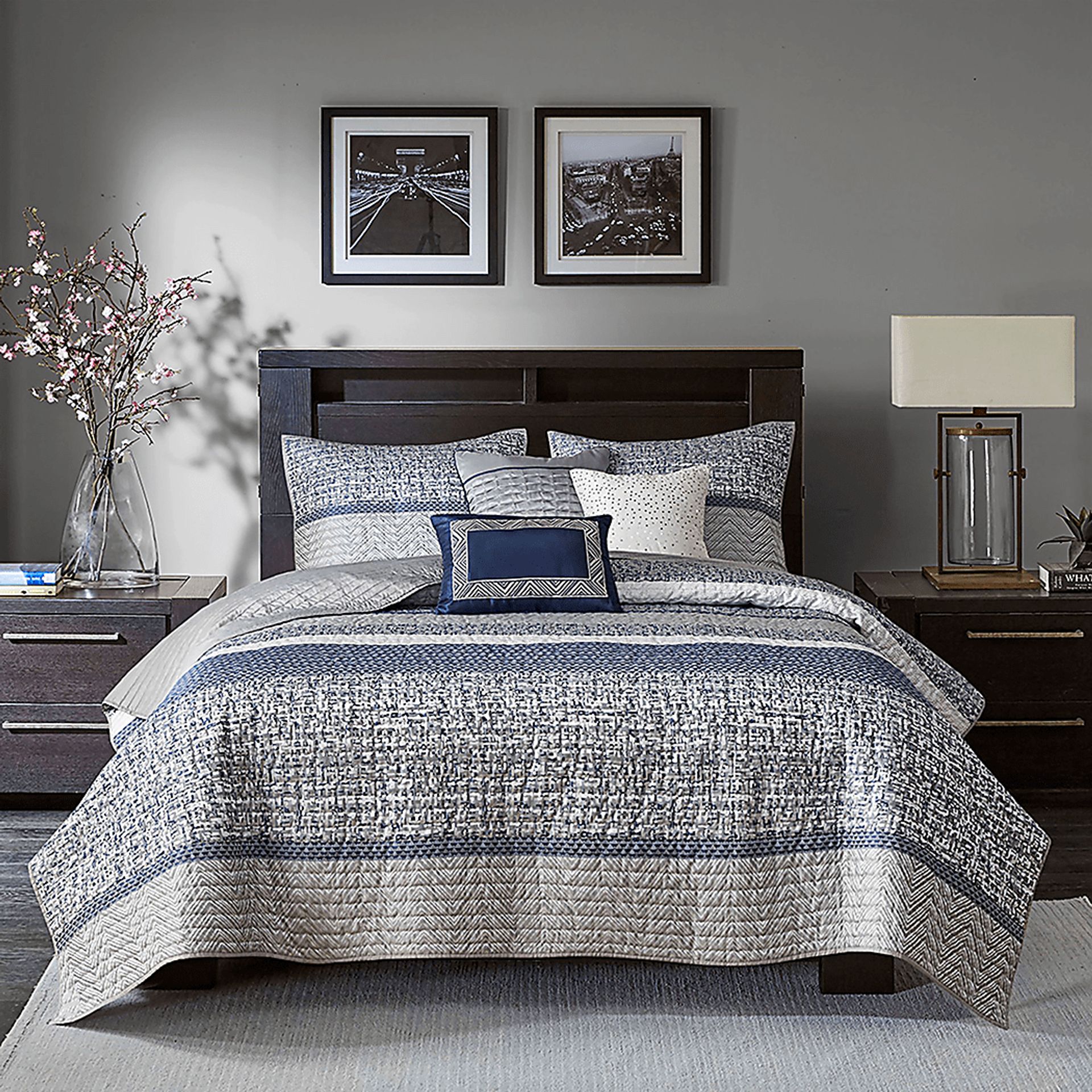 Charleagh Blue 6 pc King/Cal King Quilt Set - Image 2