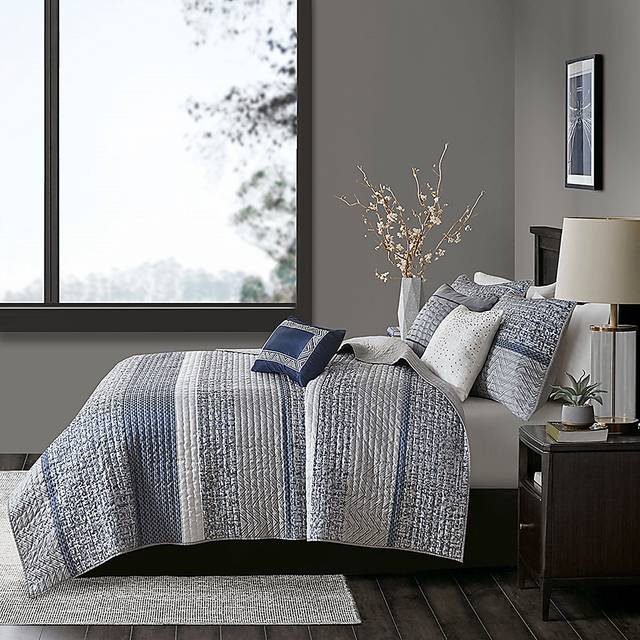 Charleagh Blue 6 pc King/Cal King Quilt Set - Thumbnail - Image 7