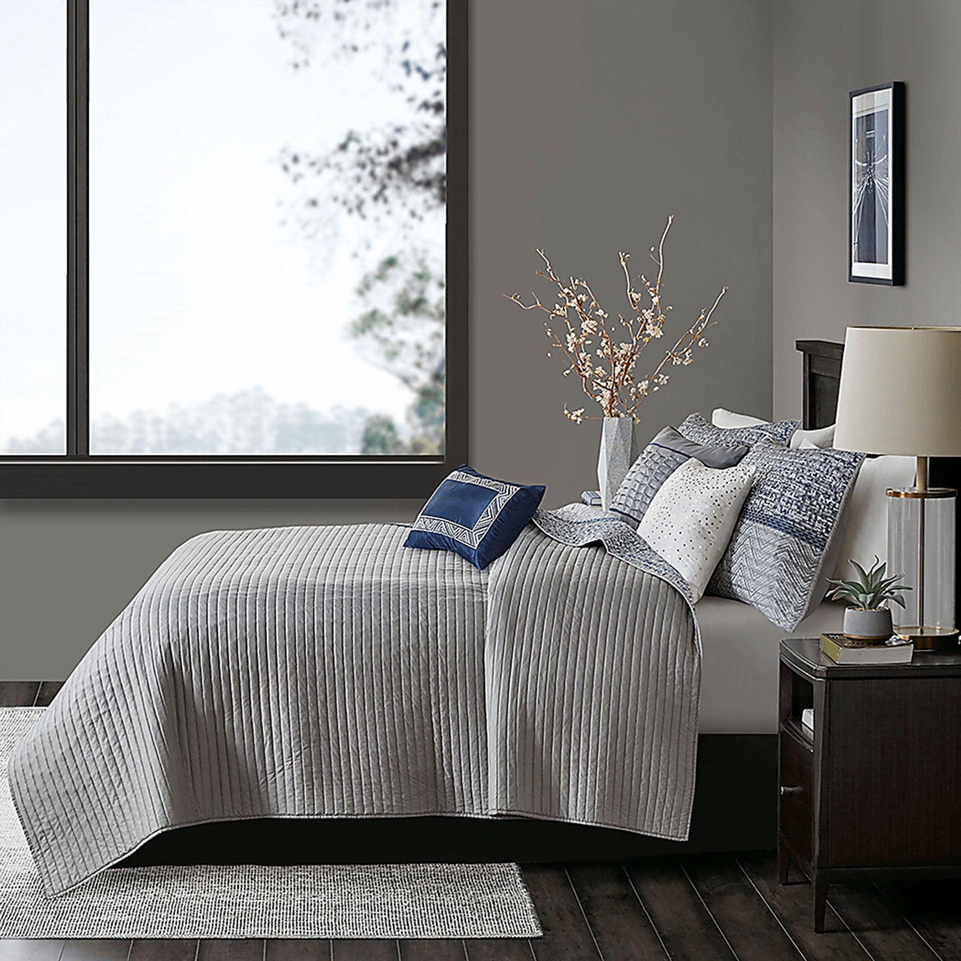 Charleagh Blue 6 pc King/Cal King Quilt Set - Image 8