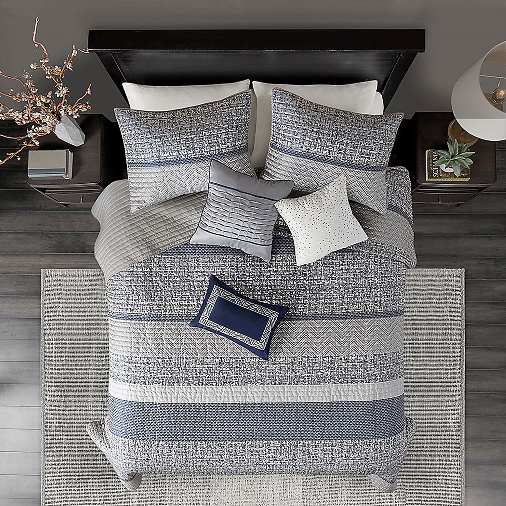 Charleagh Blue 6 pc King/Cal King Quilt Set - Image 9