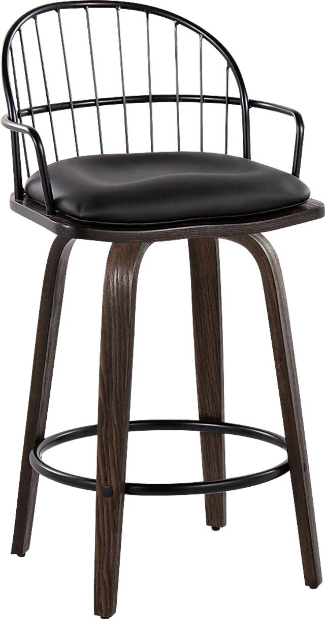 Charlias Black Counter Height Stool, Set of 2 - Thumbnail - Image 3