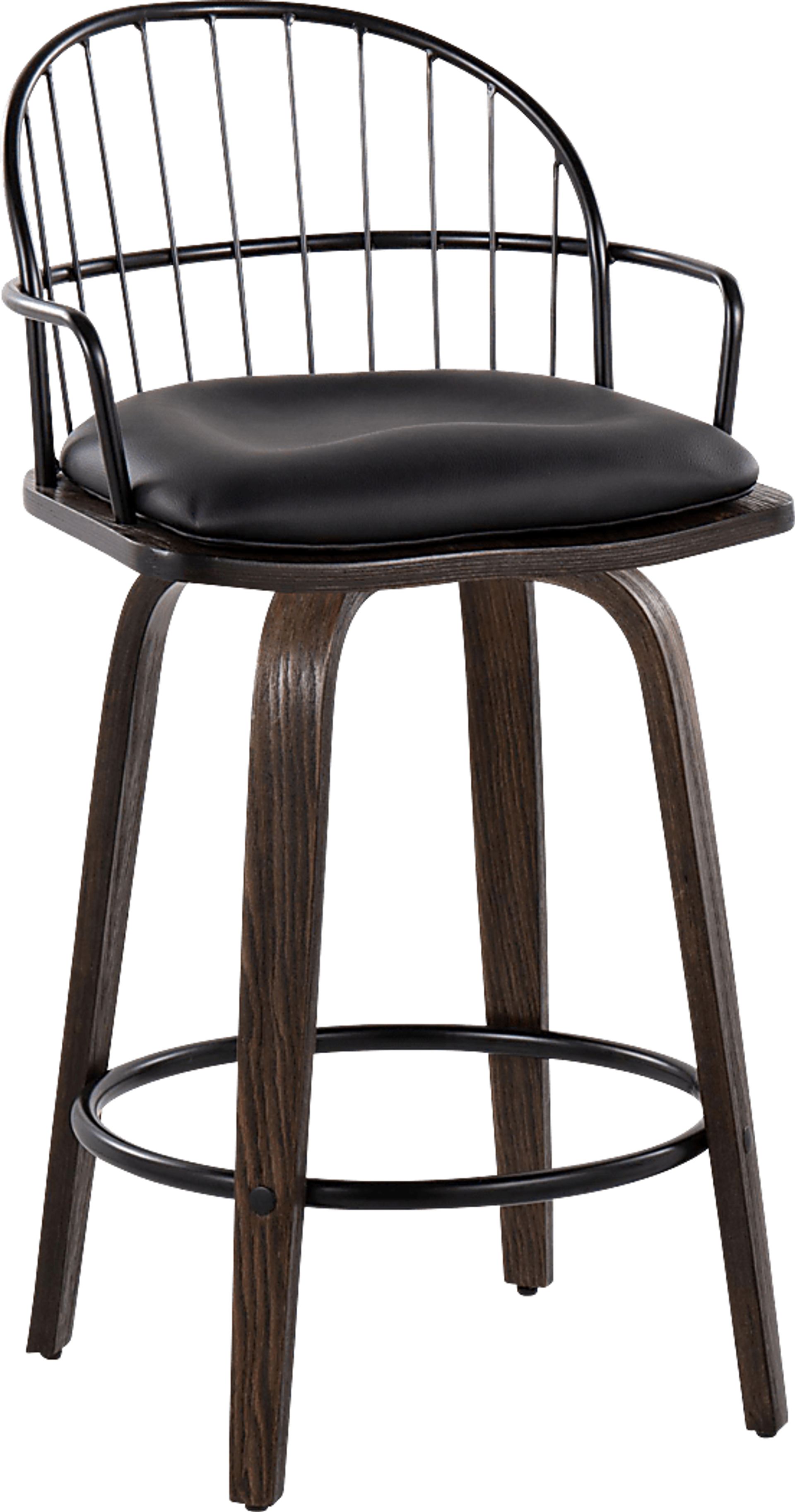 Charlias Black Counter Height Stool, Set of 2 - Image 3