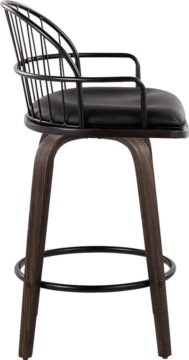 Charlias Black Counter Height Stool, Set of 2 - Thumbnail - Image 4