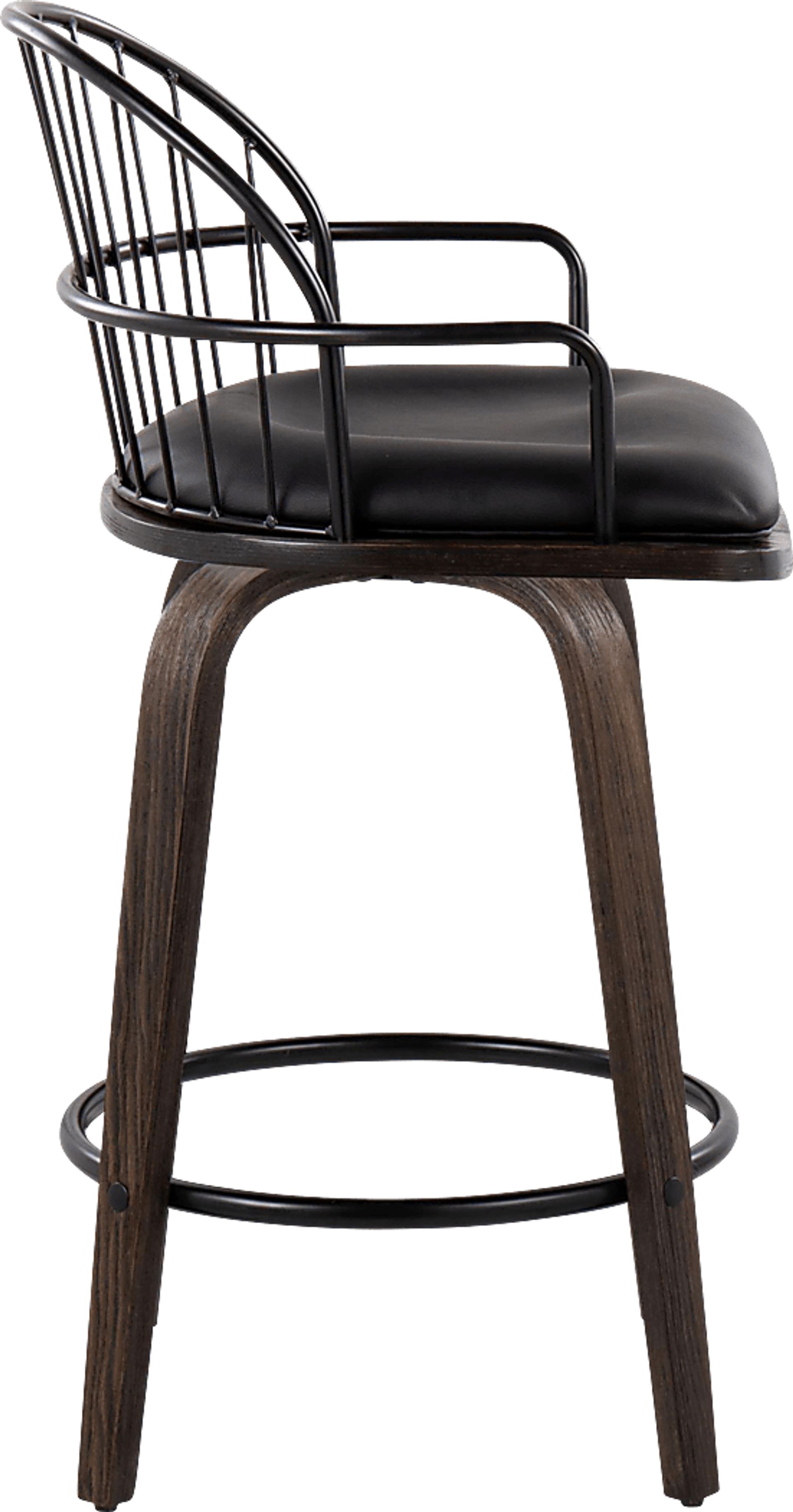 Charlias Black Counter Height Stool, Set of 2 - Image 4