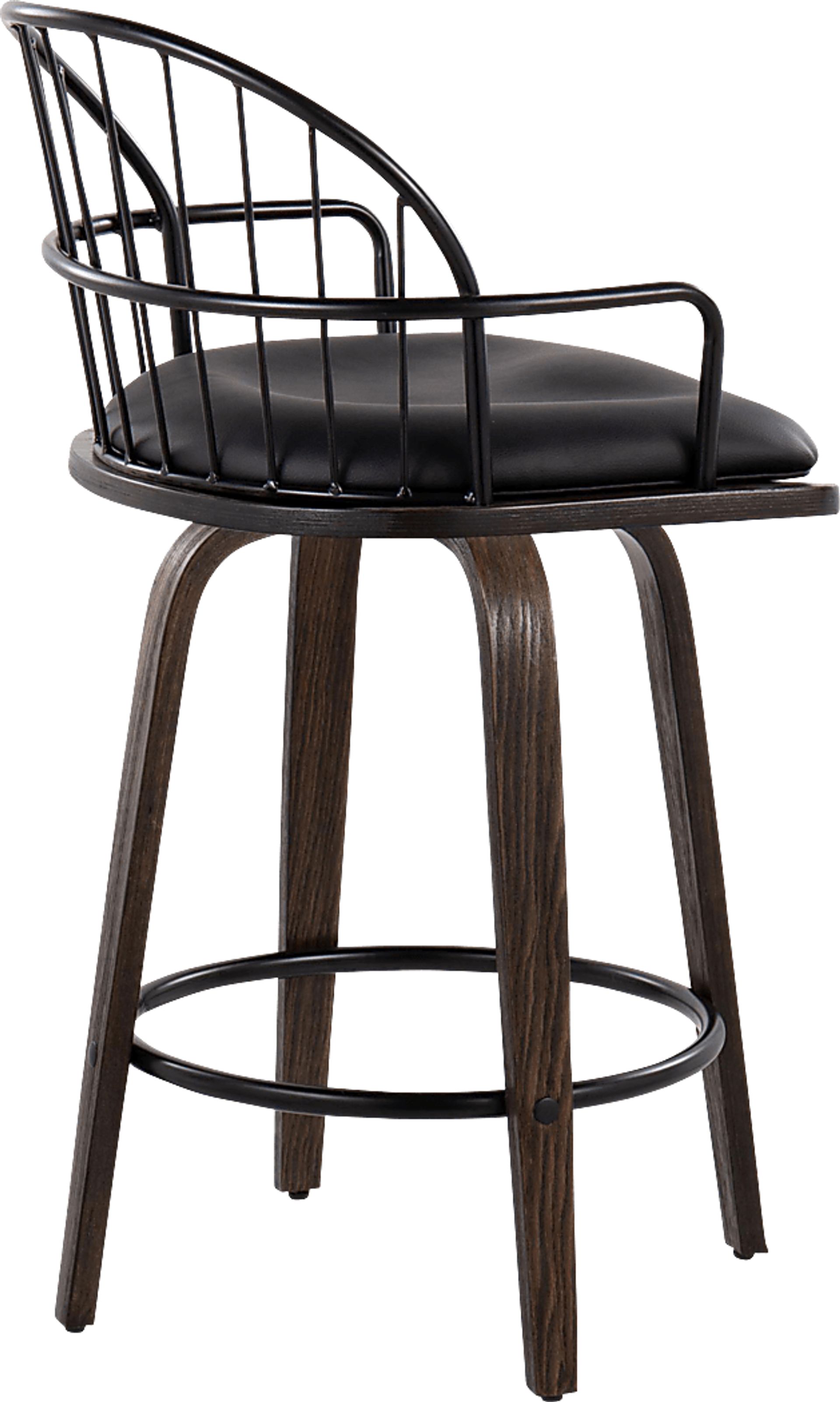 Charlias Black Counter Height Stool, Set of 2 - Image 5