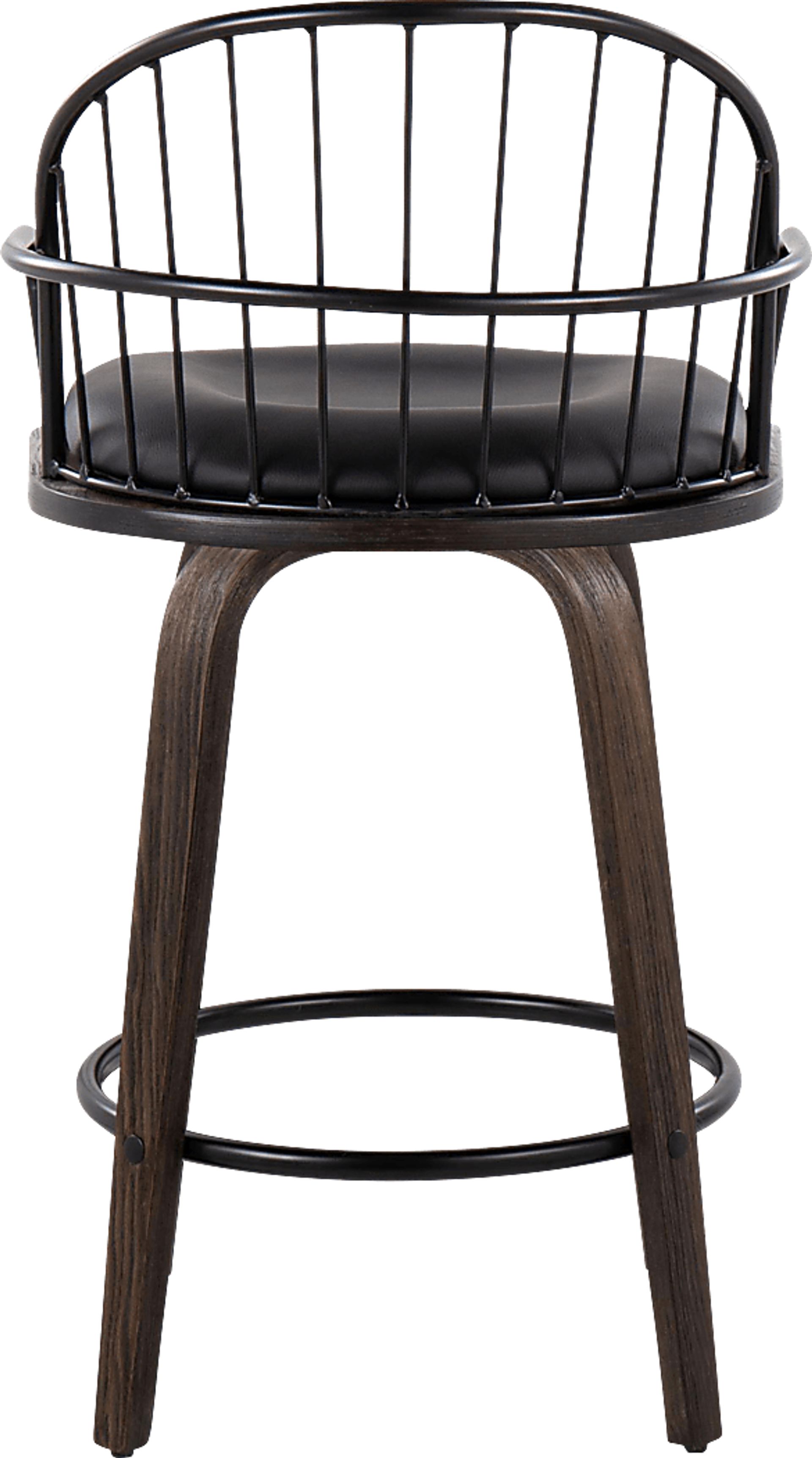 Charlias Black Counter Height Stool, Set of 2 - Image 6