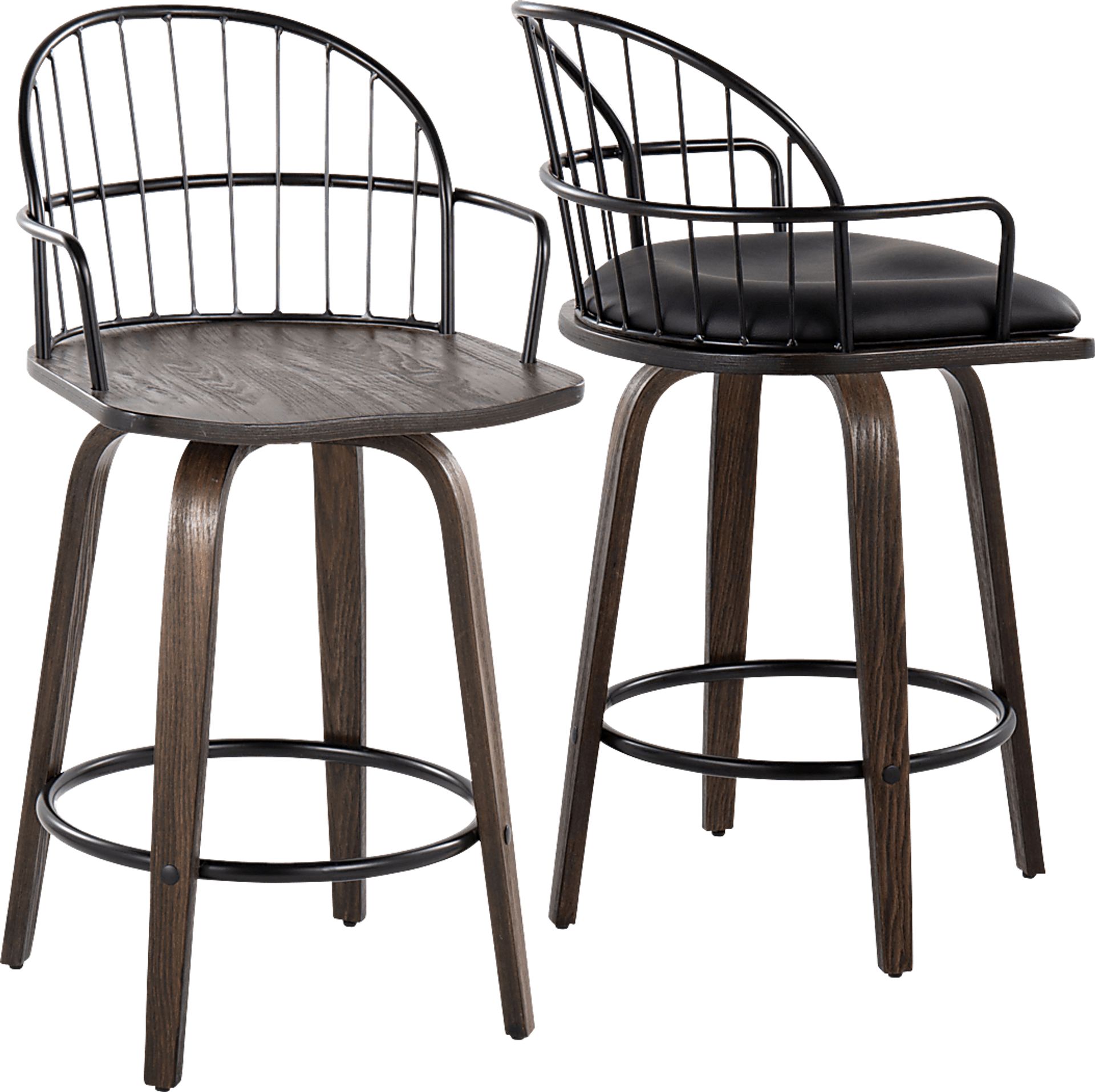 Charlias Black Counter Height Stool, Set of 2 - Image 7