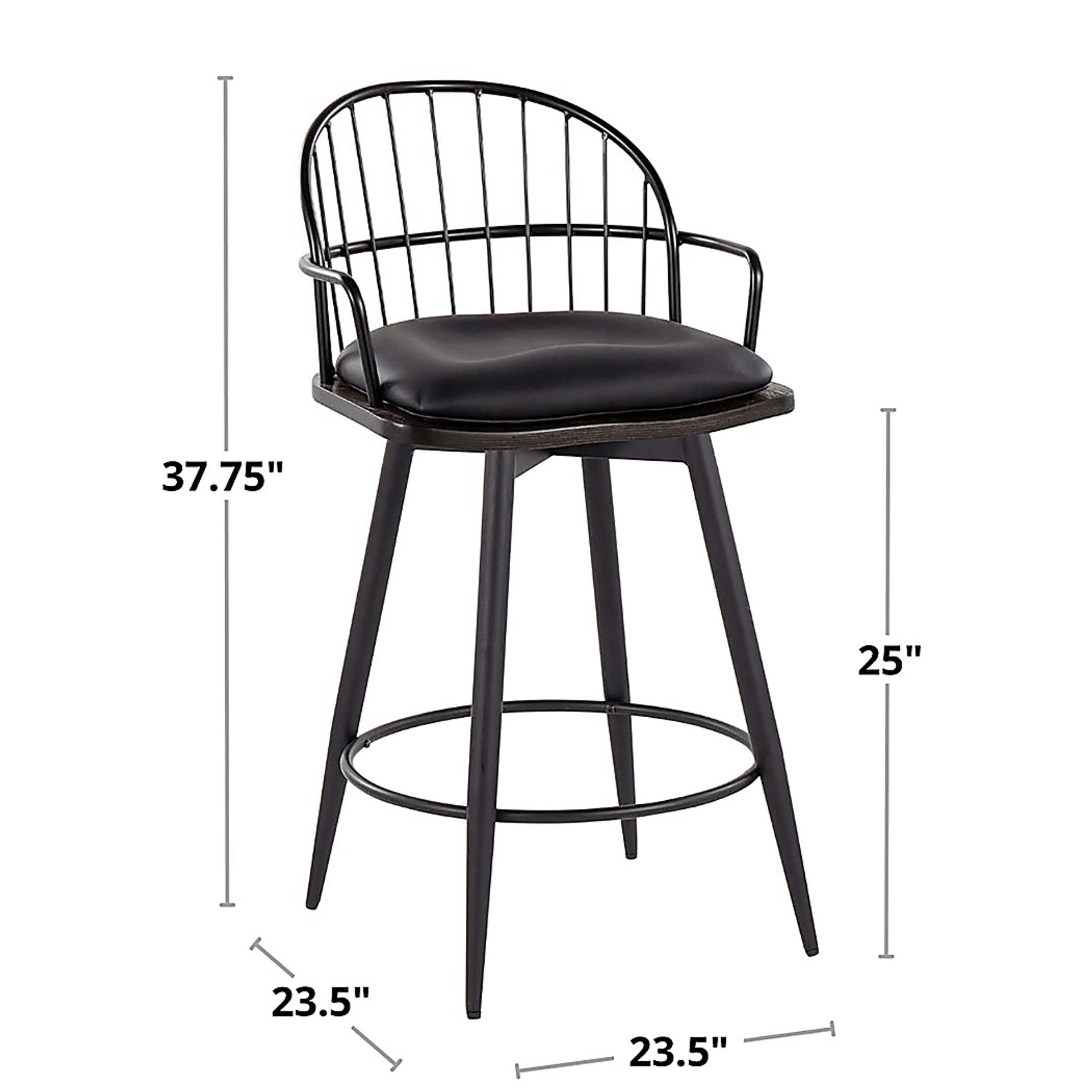 Charlias II Black Swivel Counter Height Stool, Set of 2 - Image 12