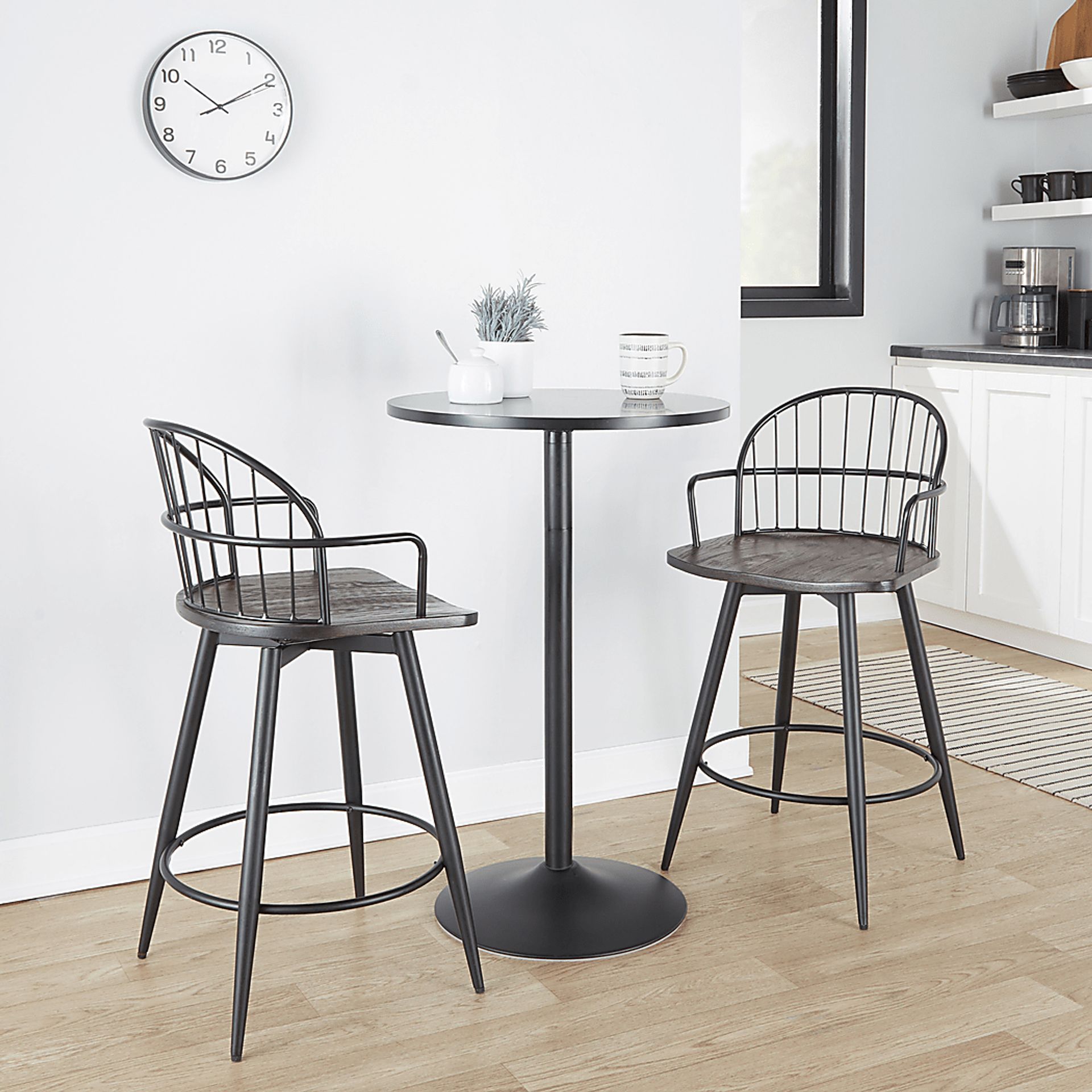 Charlias II Black Swivel Counter Height Stool, Set of 2 - Image 3