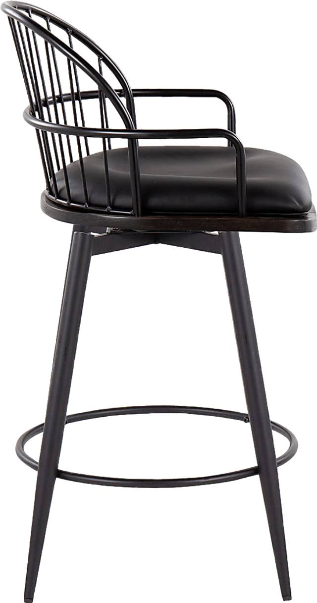Charlias II Black Swivel Counter Height Stool, Set of 2 - Thumbnail - Image 7