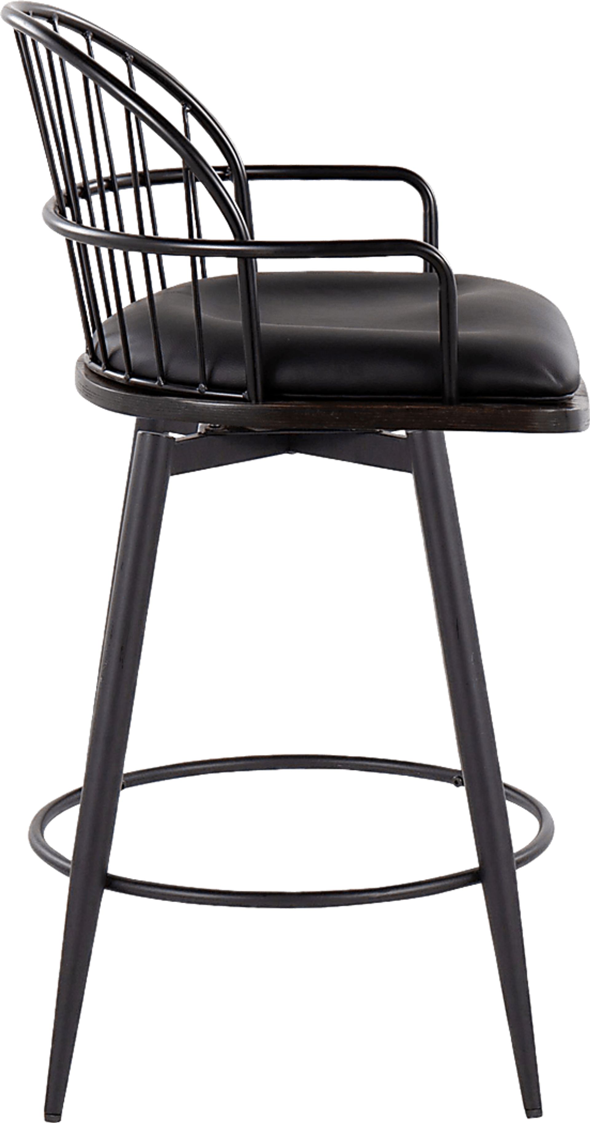 Charlias II Black Swivel Counter Height Stool, Set of 2 - Image 7